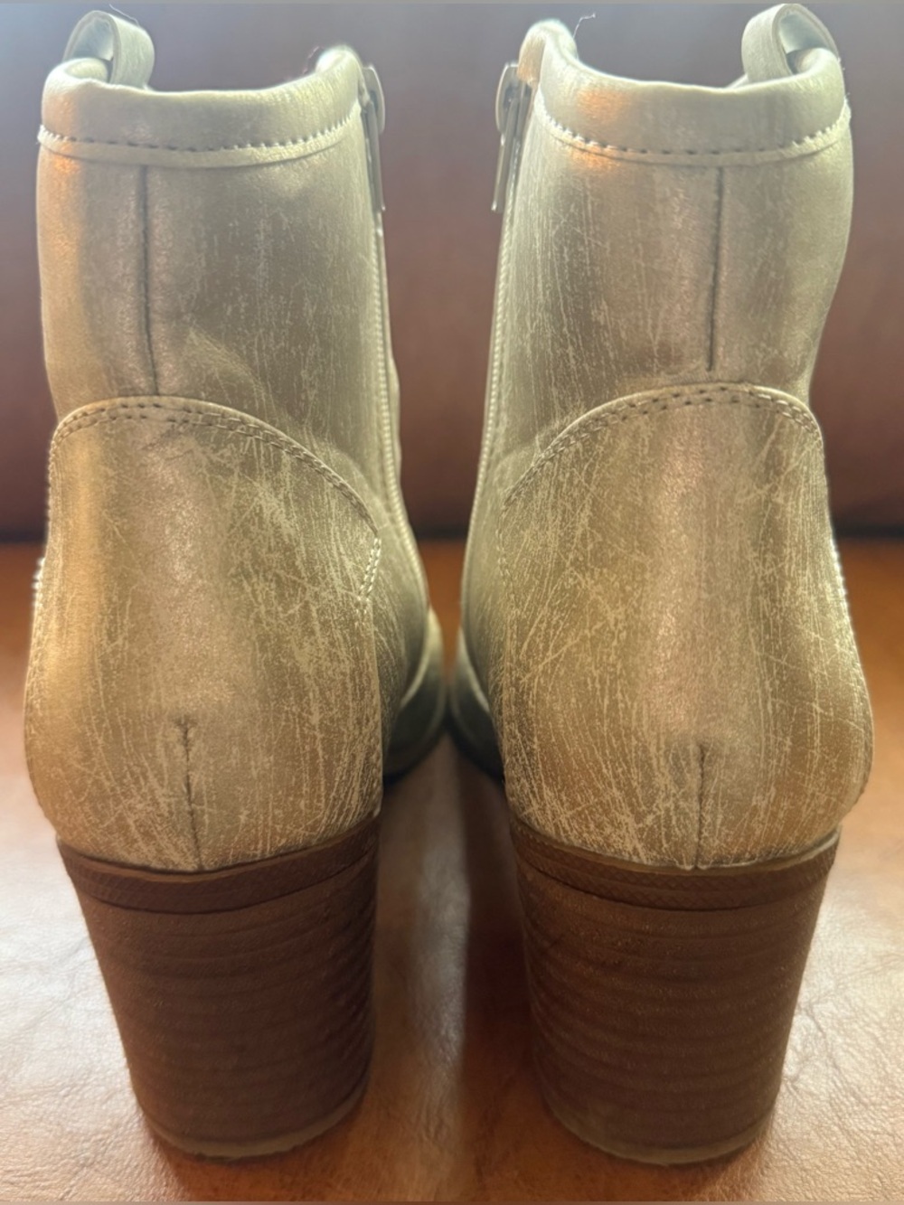 Dirty Laundry Unite Western Bootie Metallic Silver Boho Western 9.5 Side Zip - Picture 7 of 10